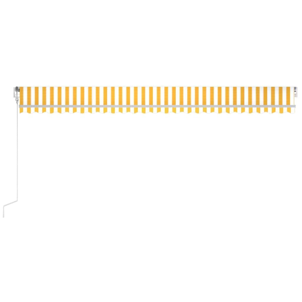 Automātiski izvelkama nojume, dzeltena un balta, 600x350cm cena un informācija | Saulessargi, markīzes un statīvi | 220.lv