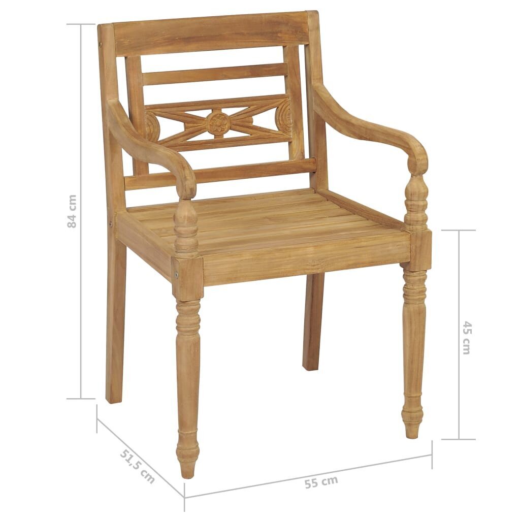 Batavia krēsli ar krēma spilveniem, 2 gab. cena un informācija | Dārza krēsli | 220.lv