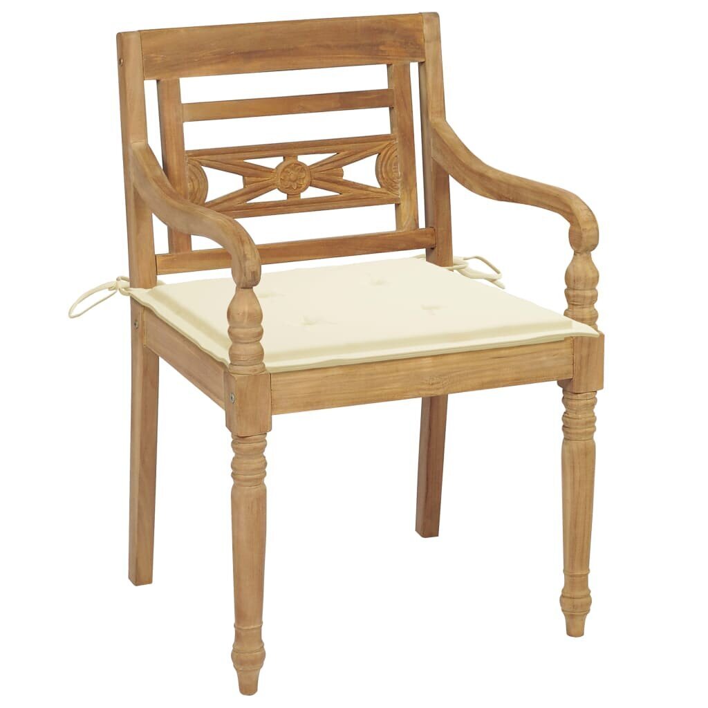 Batavia krēsli ar krēma spilveniem, 2 gab. cena un informācija | Dārza krēsli | 220.lv
