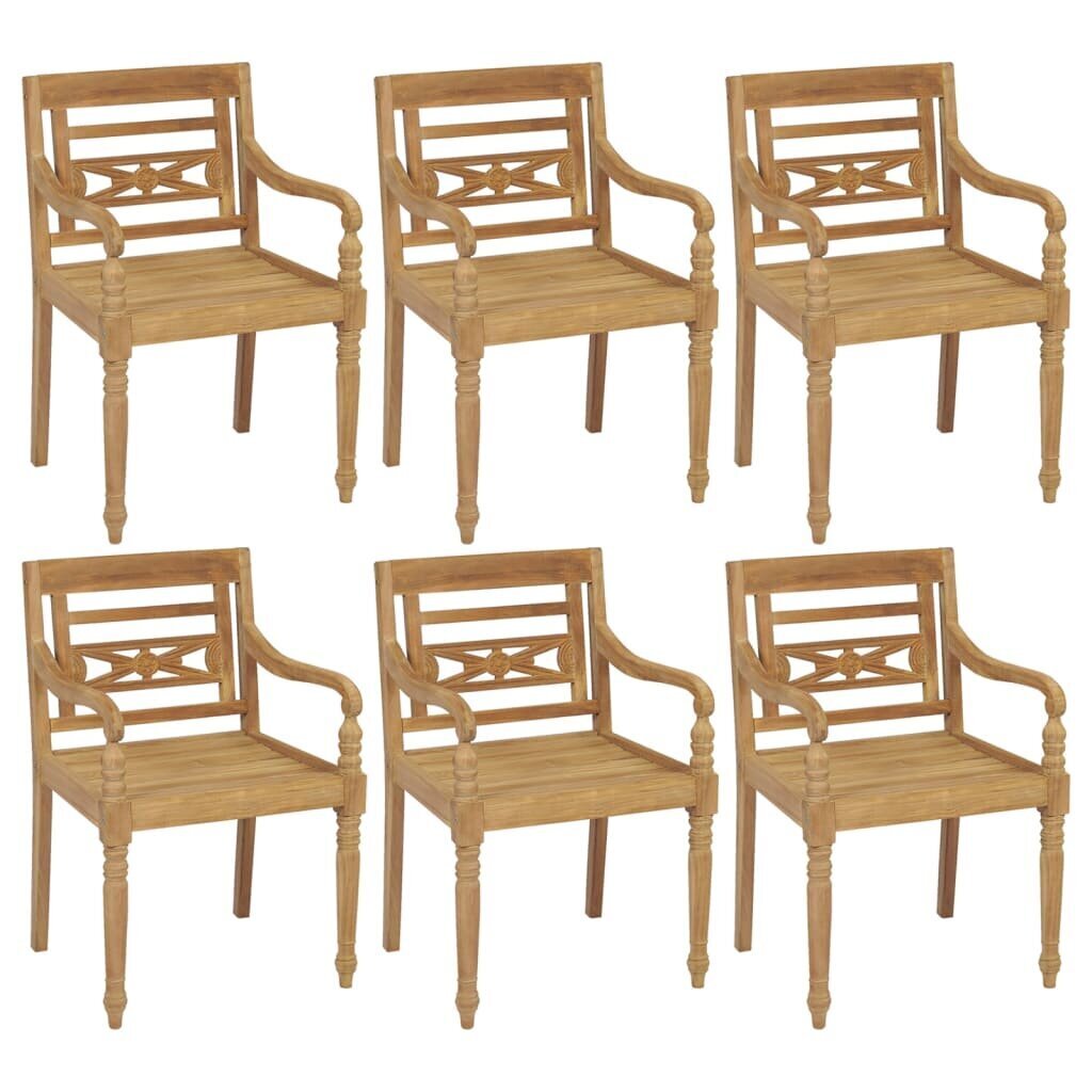 Batavia krēsli ar spilveniem, 6 gab. cena un informācija | Dārza krēsli | 220.lv