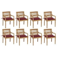 Batavia krēsli ar spilveniem, 8 gab. цена и информация | Садовые стулья, кресла, пуфы | 220.lv
