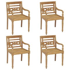 Batavia krēsli, 4 gab., tīkkoka masīvs (2x43051) cena un informācija | Dārza krēsli | 220.lv