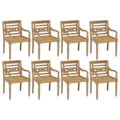 Batavia krēsli, 8 gab, tīkko masīvs (4x43051) цена и информация | Садовые стулья, кресла, пуфы | 220.lv