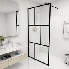 Dušas siena ar rūdītu stiklu, melna, 100x195cm cena un informācija | Dušas durvis, dušas sienas | 220.lv