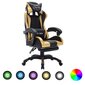 vidaXL biroja krēsls, RGB LED gaismas, zelta un melna mākslīgā āda cena un informācija | Biroja krēsli | 220.lv