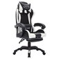 vidaXL biroja krēsls, RGB LED gaismas, balta un melna mākslīgā āda cena un informācija | Biroja krēsli | 220.lv