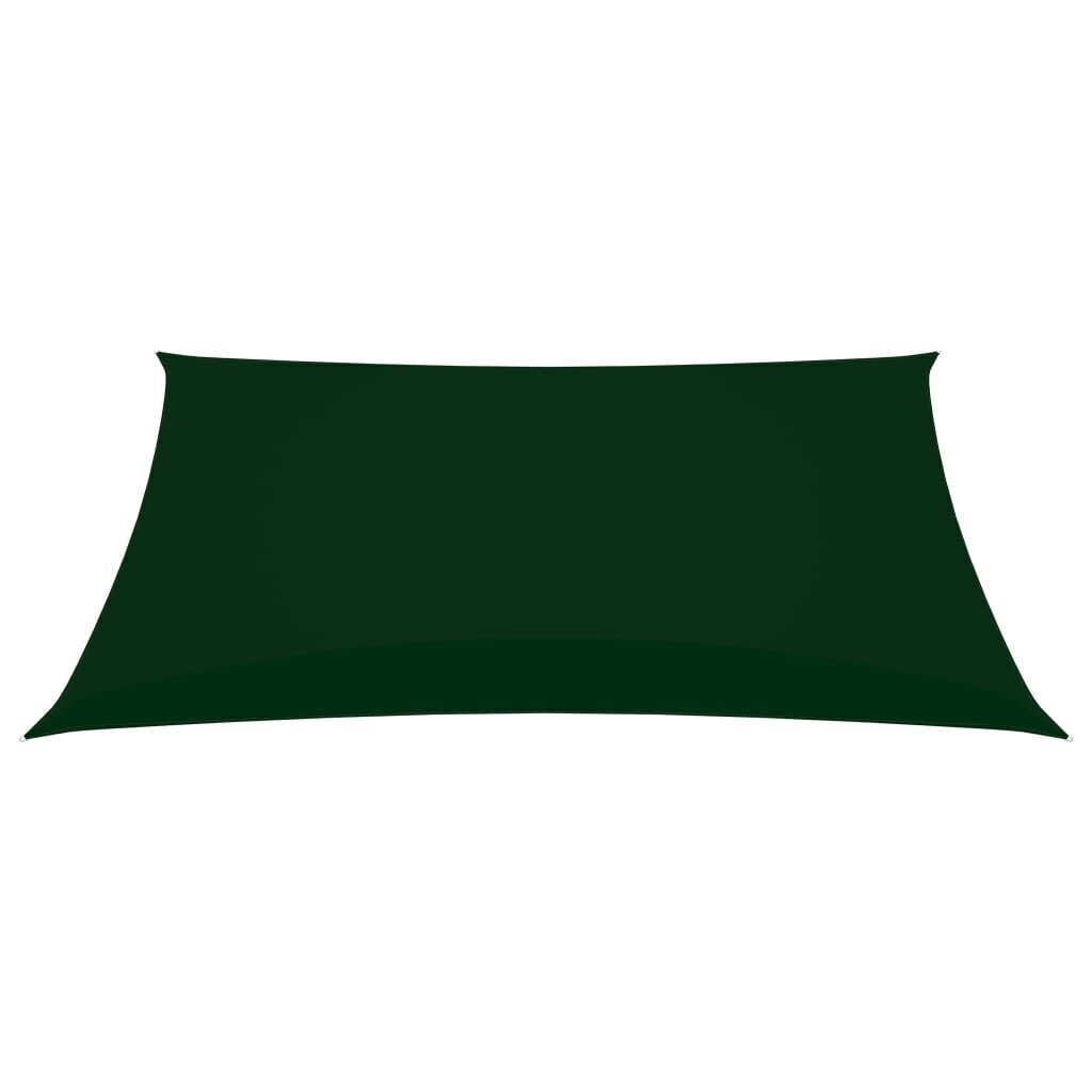 vidaXL saulessargs, taisnstūra, 5x7 m, tumši zaļš oksforda audums cena un informācija | Saulessargi, markīzes un statīvi | 220.lv