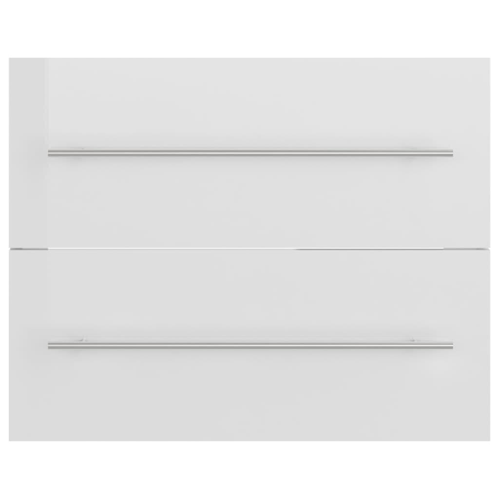 vidaXL izlietnes skapītis, spīdīgi balts, 60x38,5x48 cm, skaidu plātne cena un informācija | Vannas istabas skapīši | 220.lv