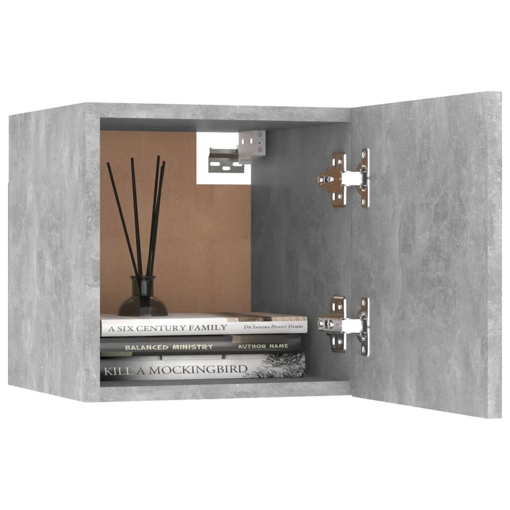 vidaXL naktsskapīši, 2 gab., betonpelēki, 30,5x30x30 cm, skaidu plātne цена и информация | Naktsskapīši | 220.lv