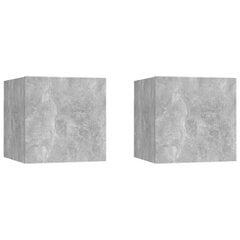 vidaXL naktsskapīši, 2 gab., betonpelēki, 30,5x30x30 cm, skaidu plātne cena un informācija | Naktsskapīši | 220.lv