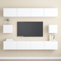 vidaXL 6-daļīgs TV skapīšu komplekts, balts, skaidu plāksne cena un informācija | TV galdiņi | 220.lv