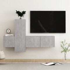 vidaXL 3-daļīgs TV skapīšu komplekts, betona pelēks, skaidu plāksne cena un informācija | TV galdiņi | 220.lv