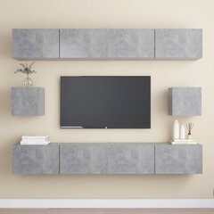 vidaXL 6-daļīgs TV skapīšu komplekts, betona pelēks, skaidu plāksne cena un informācija | TV galdiņi | 220.lv