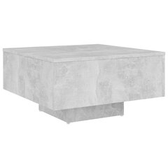 vidaXL kafijas galdiņš, betona pelēks, 60x60x31,5 cm, skaidu plāksne цена и информация | Журнальные столики | 220.lv