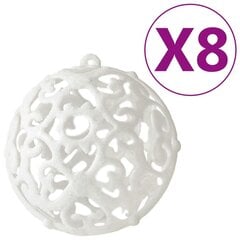 vidaXL Ziemassvētku bumbas, 100 gab., baltas цена и информация | Елочные игрушки | 220.lv
