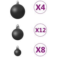 vidaXL Ziemassvētku bumbas, 100 gab., melnas цена и информация | Елочные игрушки | 220.lv