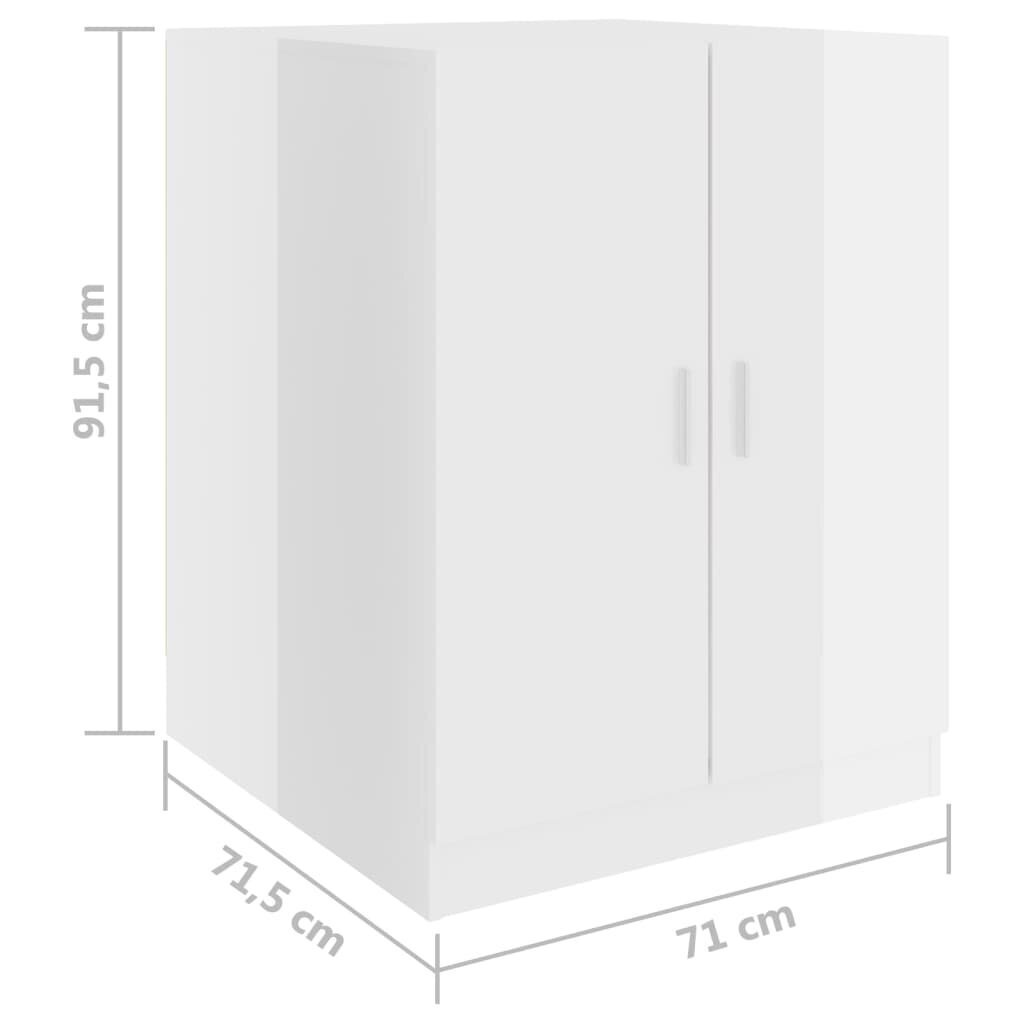 vidaXL veļasmašīnas skapītis, 71x71,5x91,5 cm, spīdīgi balts cena un informācija | Vannas istabas skapīši | 220.lv