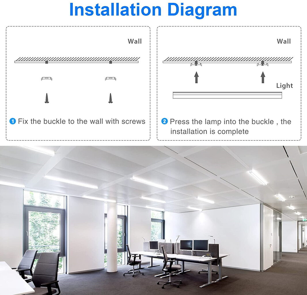 LED gaismeklis G.LUX GL-LED-NEW BATTEN-50 W-1500 mm цена и информация | Griestu lampas | 220.lv