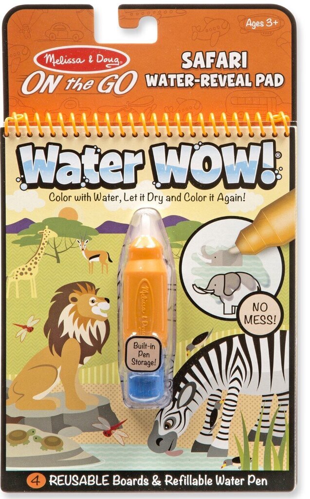 Ūdens zīmēšanas grāmata MELISSA &amp; DOUG Water Reveal "Safari" cena un informācija | Modelēšanas un zīmēšanas piederumi | 220.lv