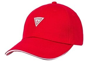 Vīriešu cepure ar nagu GUESS TRIANGLE LOGO CAP RED M1YZ57WBN60 G532 35642 cena un informācija | Vīriešu cepures, šalles, cimdi | 220.lv