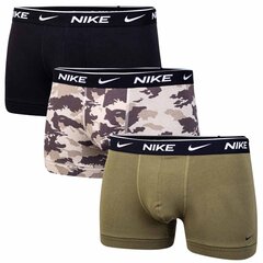 Apakšbikses vīriešiem Nike TRUNK 3PK, 3 pāri, melnas/haki krāsā 0000KE1008 1R5 43034 cena un informācija | Vīriešu apakšbikses | 220.lv