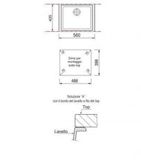 Akmens masas izlietne Plados-Telma CUBE Undermount ON5610ST 30TG Melna cena un informācija | Virtuves izlietnes | 220.lv