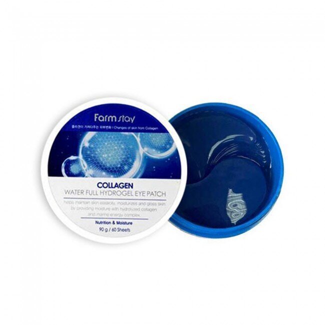 FarmStay Collagen Waterfull Hydrogel Eye Patch 60 gab. cena un informācija | Sejas maskas, acu maskas | 220.lv