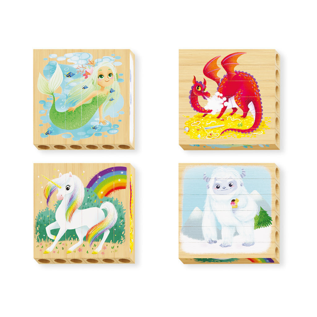Quercetti Four Puzzle Fantastic Animals, 80710 Li cena un informācija | Rotaļlietas zīdaiņiem | 220.lv