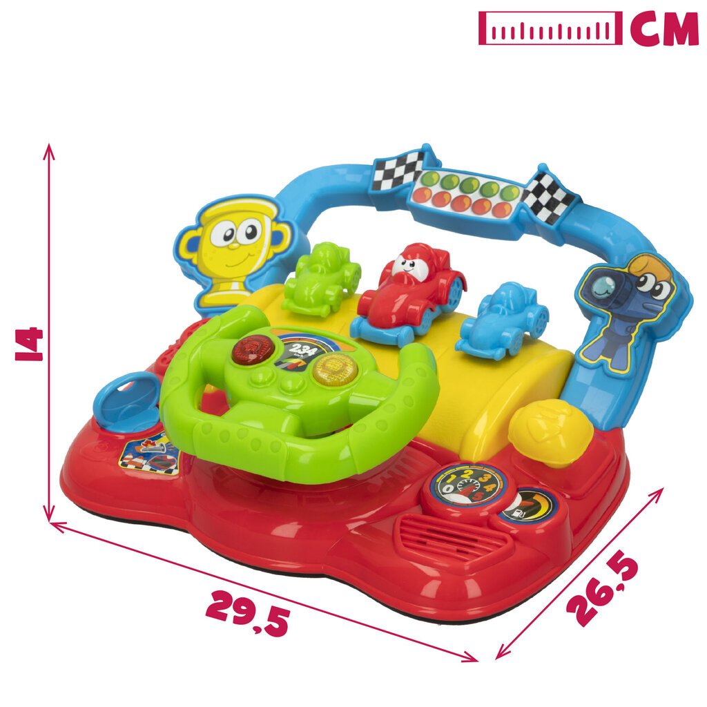 Interaktīvais centrs ar skaņu un gaismu "Lil'Racer Steering Wheel" WINFUN, 12m+ cena un informācija | Rotaļlietas zīdaiņiem | 220.lv