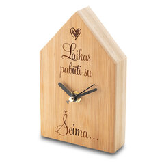 Bambusa mājas formas pulkstenis "Laiks būt kopā ar ģimeni" cena un informācija | Oriģināli pulksteņi | 220.lv