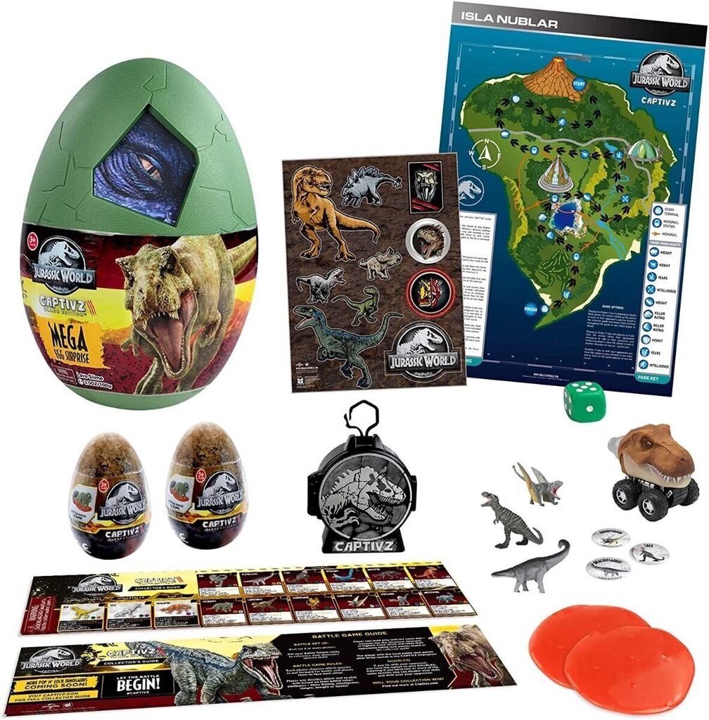 Mega olu dinozauru komplekts Captivz Clash Edition, TM-JW-C3DLG cena un informācija | Rotaļlietas zēniem | 220.lv