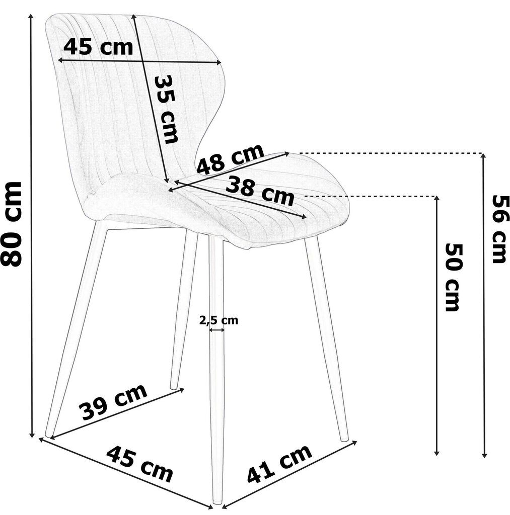 DALLAS Velvet Graphite krēsls цена и информация | Virtuves un ēdamistabas krēsli | 220.lv