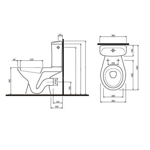 KOLO IDOL WC pods ar tvertni, ar horizontālu izvadu, 3/6l; ūdens padeve no apakšas, komplektā ar mīksto vāku 10131 цена и информация | Tualetes podi | 220.lv