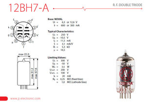 Радиолампа JJ Electronic 12BH7/ECC99 цена и информация | Принадлежности для музыкальных инструментов | 220.lv