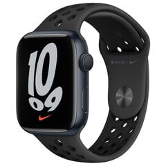 Apple Watch Series 7 45mm GPS, чёрный (подержанный, состояние A) цена и информация | Смарт-часы (smartwatch) | 220.lv