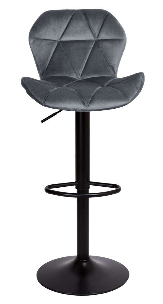 Samta grafīta bāra krēsls VELVET GORDON BLACK цена и информация | Virtuves un ēdamistabas krēsli | 220.lv