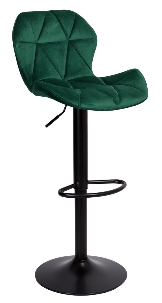 Samta tumši zaļš bāra krēsls GORDON BLACK cena un informācija | Virtuves un ēdamistabas krēsli | 220.lv