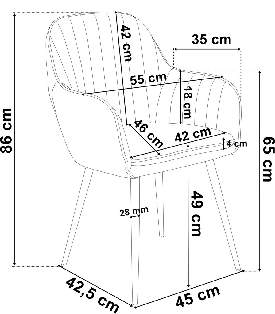 Samta krēsls SEVILLA samta grafīts cena un informācija | Virtuves un ēdamistabas krēsli | 220.lv