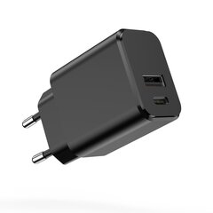 Зарядное устройство Setty charger 1x USB + USB-C 3A 20W black цена и информация | Зарядные устройства для телефонов | 220.lv