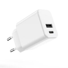 Setty charger 1x USB + USB-C 3A 20W white цена и информация | Зарядные устройства для телефонов | 220.lv