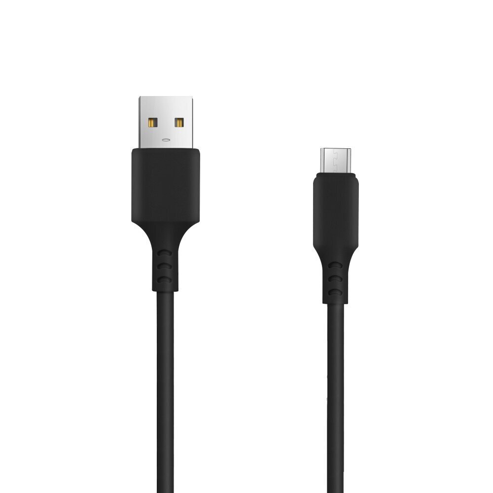 Setty lādētājs 1x USB 3A, melns + microUSB kabelis 1,0 m cena un informācija | Lādētāji un adapteri | 220.lv