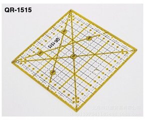 Измерительная линейка для рукоделия QR-1515, 15 x 15 cм цена и информация | Принадлежности для шитья | 220.lv