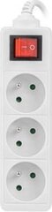 Lanberg Удлинитель 3м, белый, 3 розетки, медный кабель цена и информация | Удлинители | 220.lv