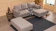 Stūra dīvāns ar pufu Artie Bella, smilškrāsas cena un informācija | Stūra dīvāni | 220.lv