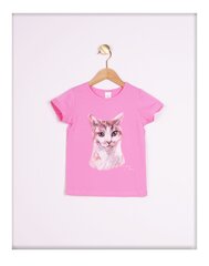 T-krekls ar kaķu apdruku meitenēm cena un informācija | Krekli, bodiji, blūzes meitenēm | 220.lv