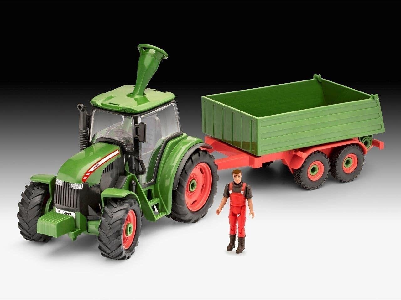 Revell - JUNIOR KIT Tractor & trailer with figure, 1/20, 00817 cena un informācija | Konstruktori | 220.lv