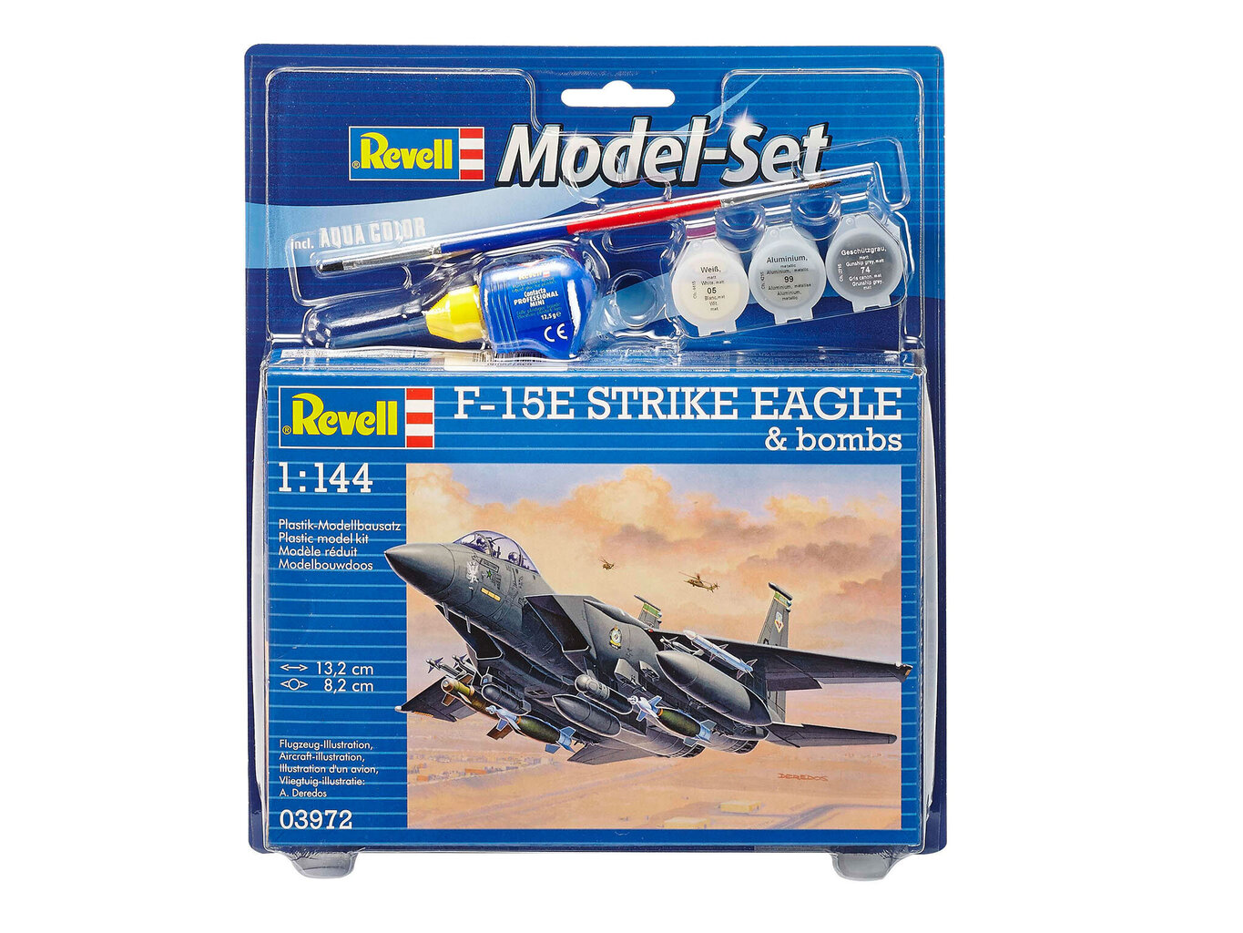 Revell - F-15E STRIKE EAGLE & bombs dāvanu komplekts, 1/144, 63972 cena un informācija | Konstruktori | 220.lv