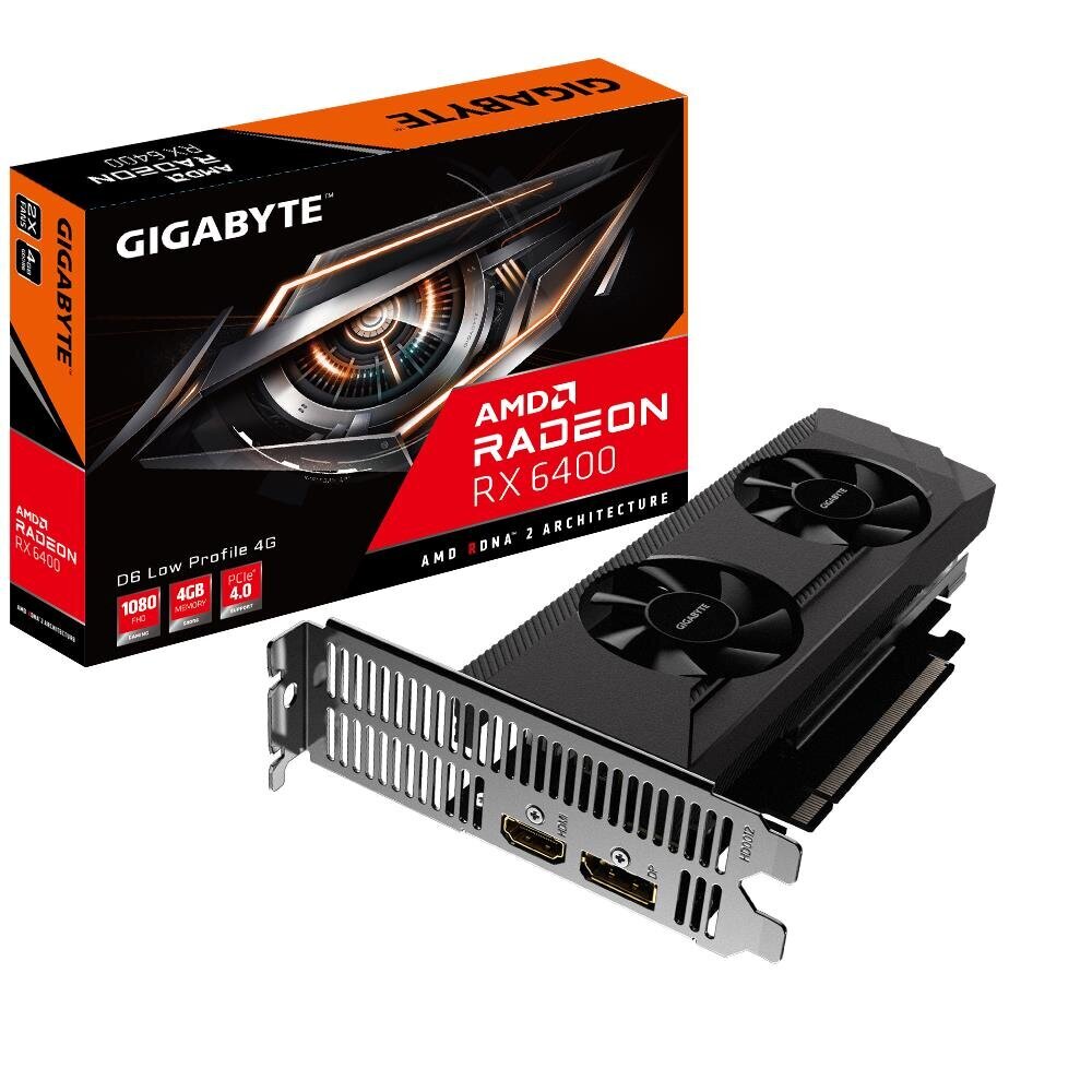 Videokarte, GIGABYTE AMD Radeon RX 6400, GV-R64D6-4GL cena | 220.lv