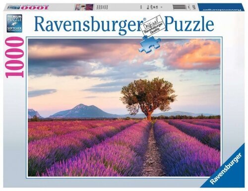 Ravensburger - Puzzle 1000 Lavender Field In The Golden Hour цена и информация | Puzles, 3D puzles | 220.lv