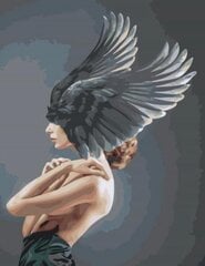 Glezna pēc numuriem "Sieviete ar melniem spārniem" 40x50 G RO257 cena un informācija | Gleznas pēc numuriem | 220.lv